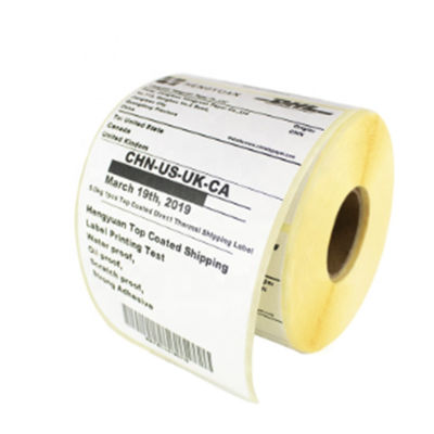 ฉลากกระดาษความร้อนป้องกันการปลอมแปลง Glassine 102x76mm